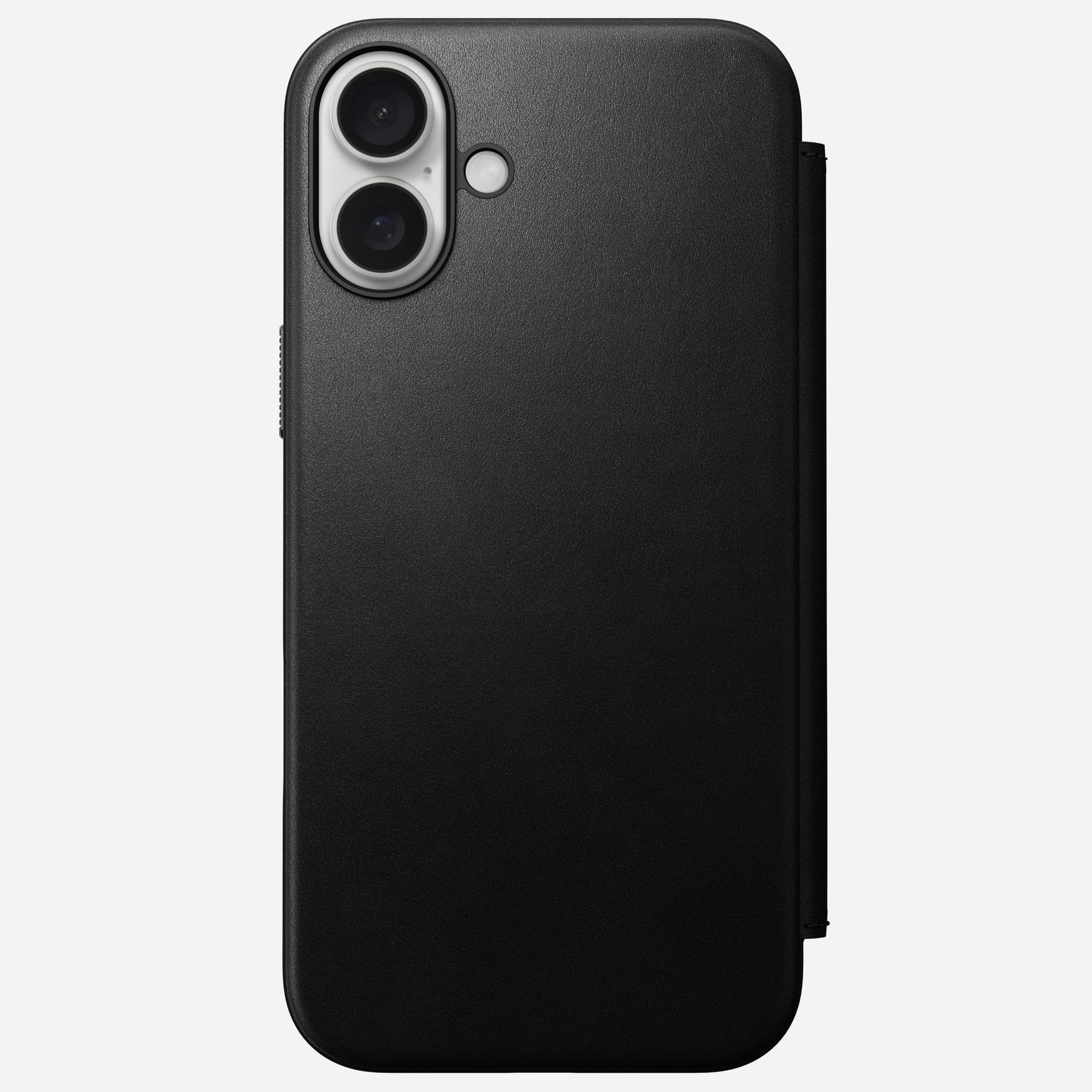 Nomad Booklet-Hülle – für Apple iPhone 16 Plus – schwarz – Leder – mit Kartenfach