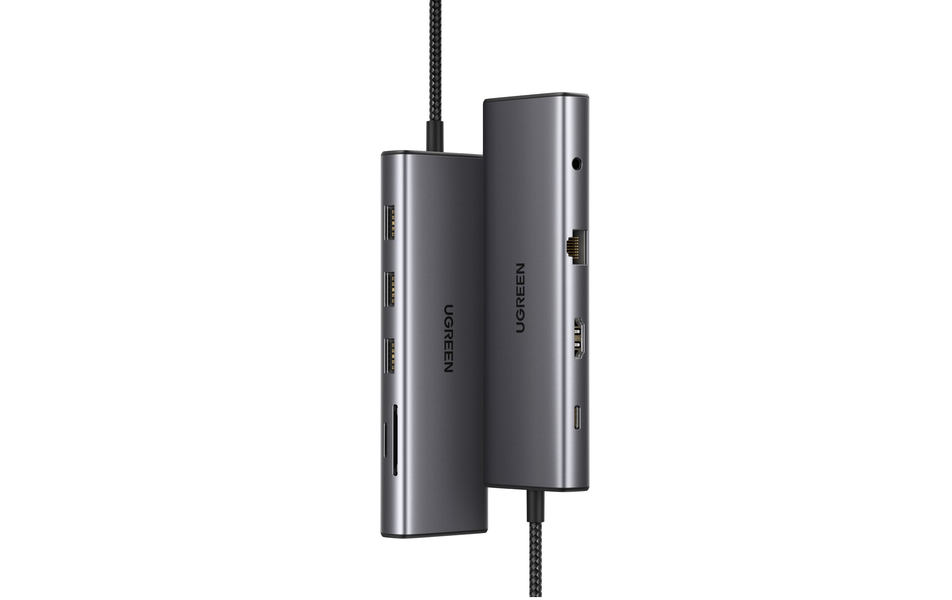 Ugreen 15601 Multiport-Adapter – USB-C, 1× HDMI, 1× VGA, 3× USB-A, 100 W PD, SD/microSD, 3,5 mm Audio