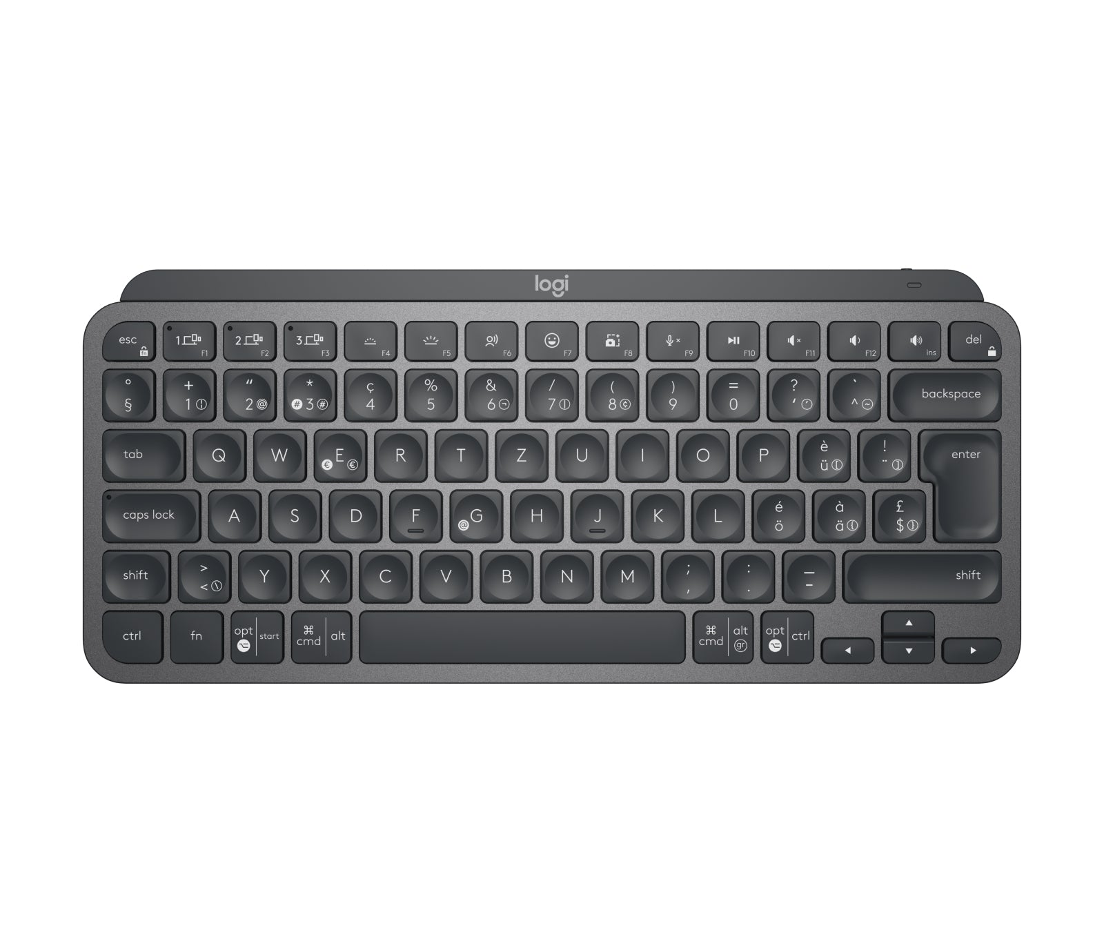 Logitech MX Mini – Tastatur, kabellos (Bluetooth), beleuchtet – für Windows, macOS & Android u. a.