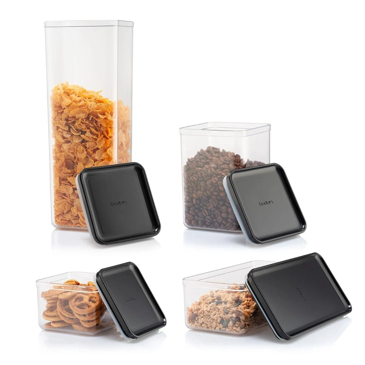Bodum Canteen – 6-teiliges Vorratsdosen-Set, Schwarz