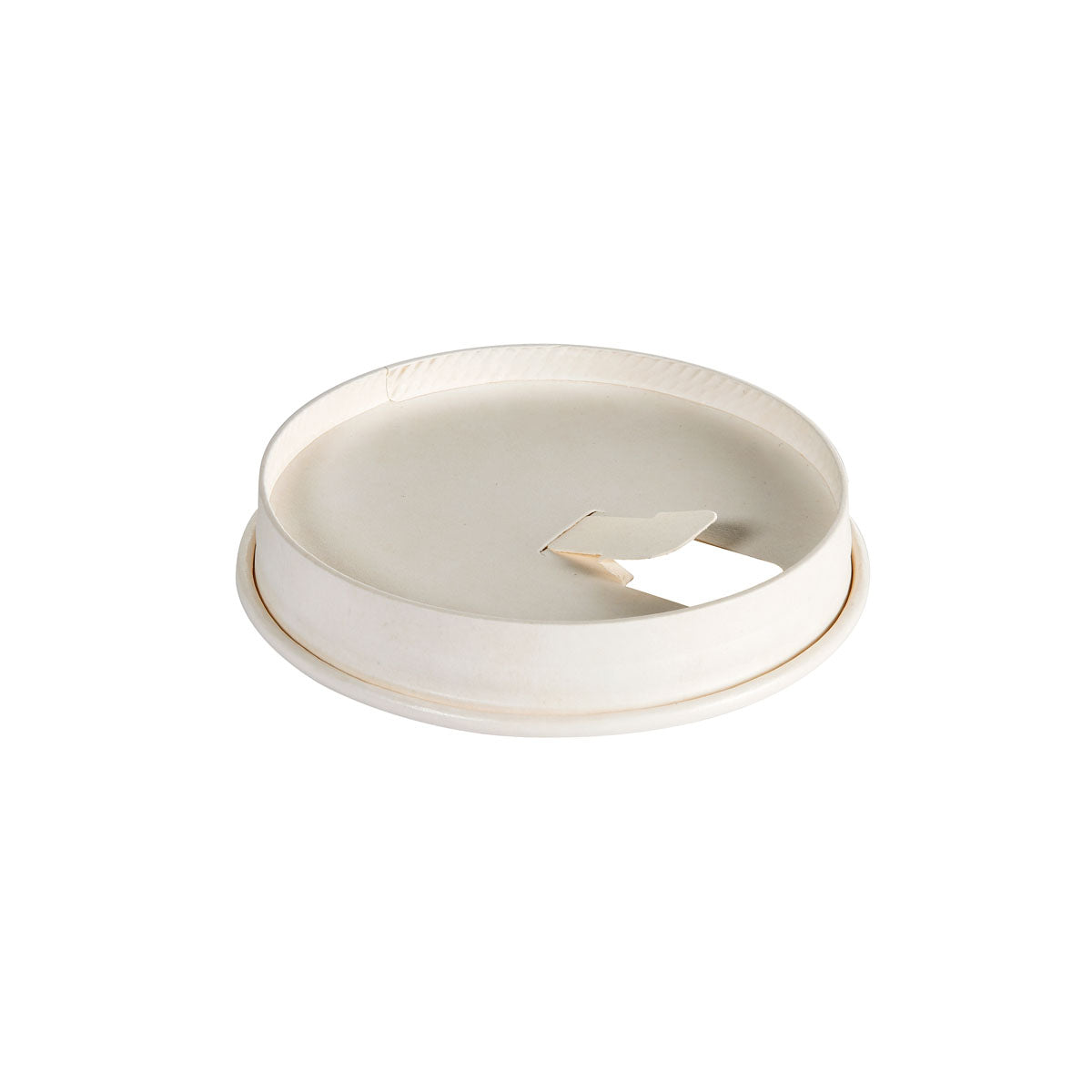 BioPak Deckel, flach für Becher 2,4 dl, Papier/Karton – 85 × 85 × 15 mm, weiss – 50 Stk.