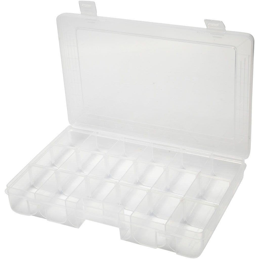 Creativ Company 13162 Aufbewahrungsbox mit Deckel, Verriegelung – Kunststoff – Transparent – für Perlen