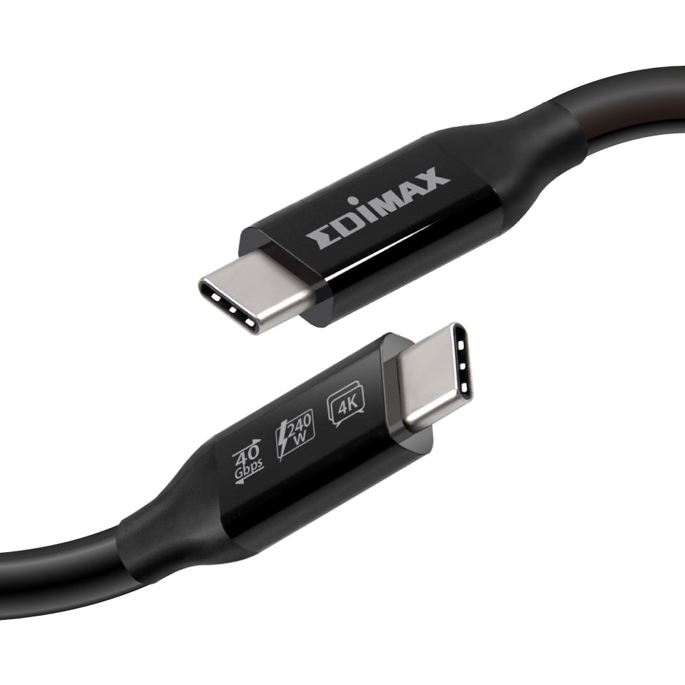 Edimax Thunderbolt 3 (USB-C) Kabel – 40 Gbit/s – 1 m – PD 240 W – TPE – Schwarz