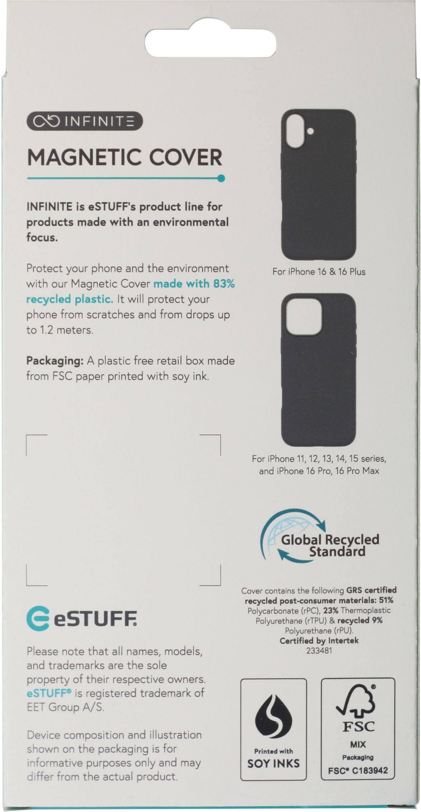 eSTUFF INFINITE Venice Backcover – für Apple iPhone 16, MagSafe, Leder, Braun