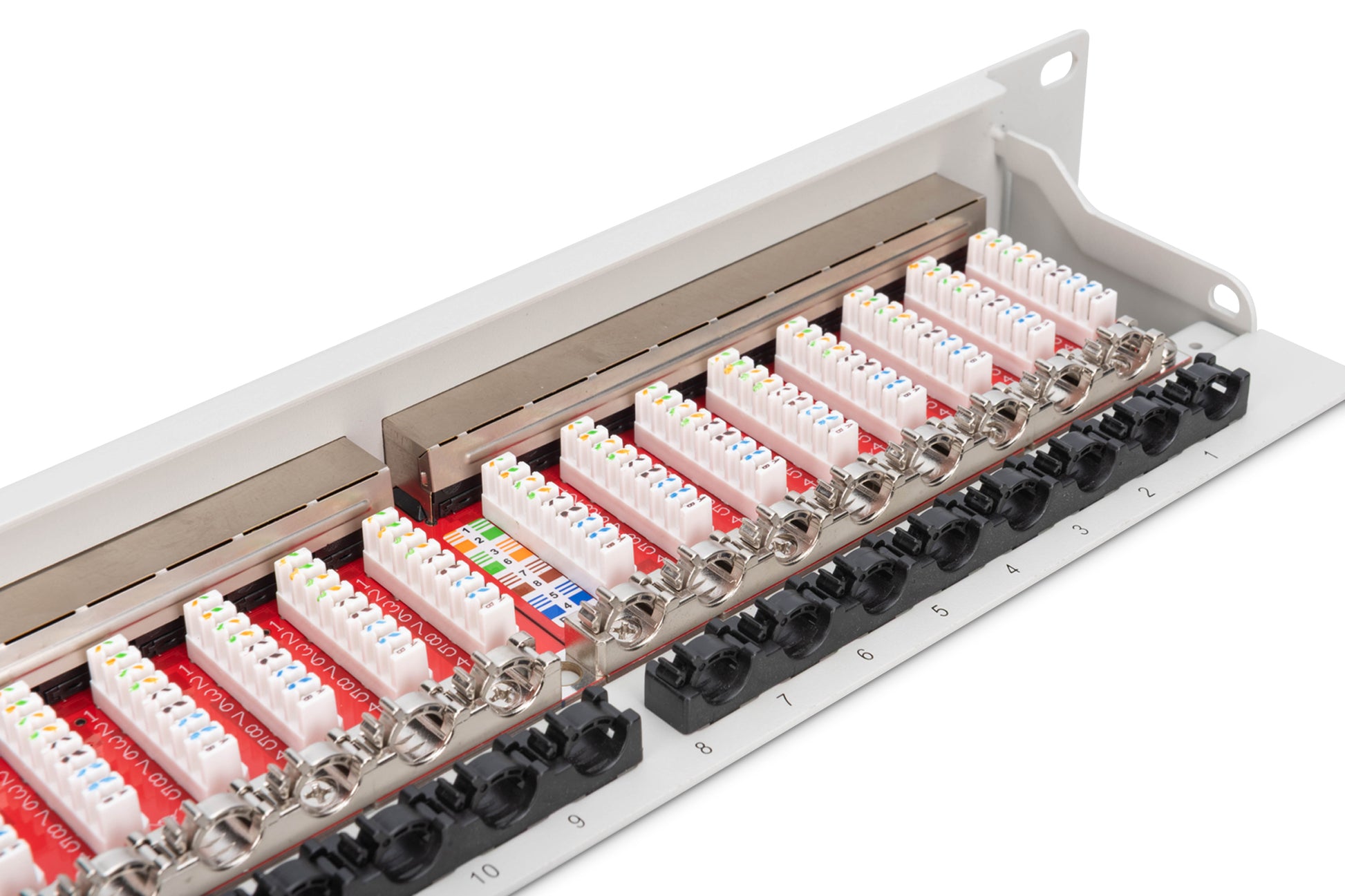 Digitus Patchpanel – 24× Gigabit, Cat6a (Klasse EA), geschirmt, 1U, Grau