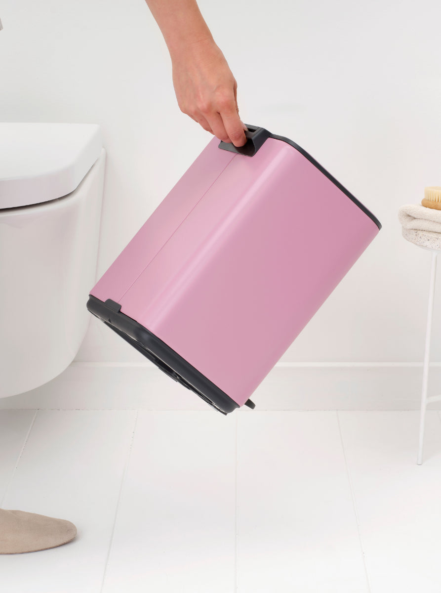 Brabantia Treteimer Bo – 7 l – Stahl, rechteckig – rosa – Soft-Close