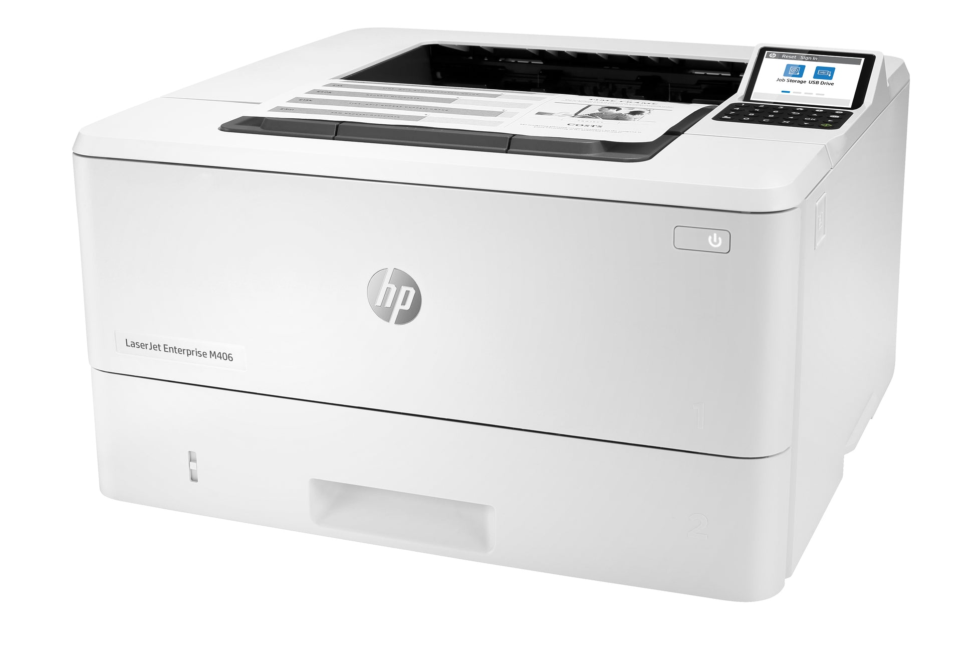 HP LaserJet Enterprise M406dn – S/W, Duplex, 42 S./Min., 1200 × 1200 dpi, LAN, Papier: 350 Blatt