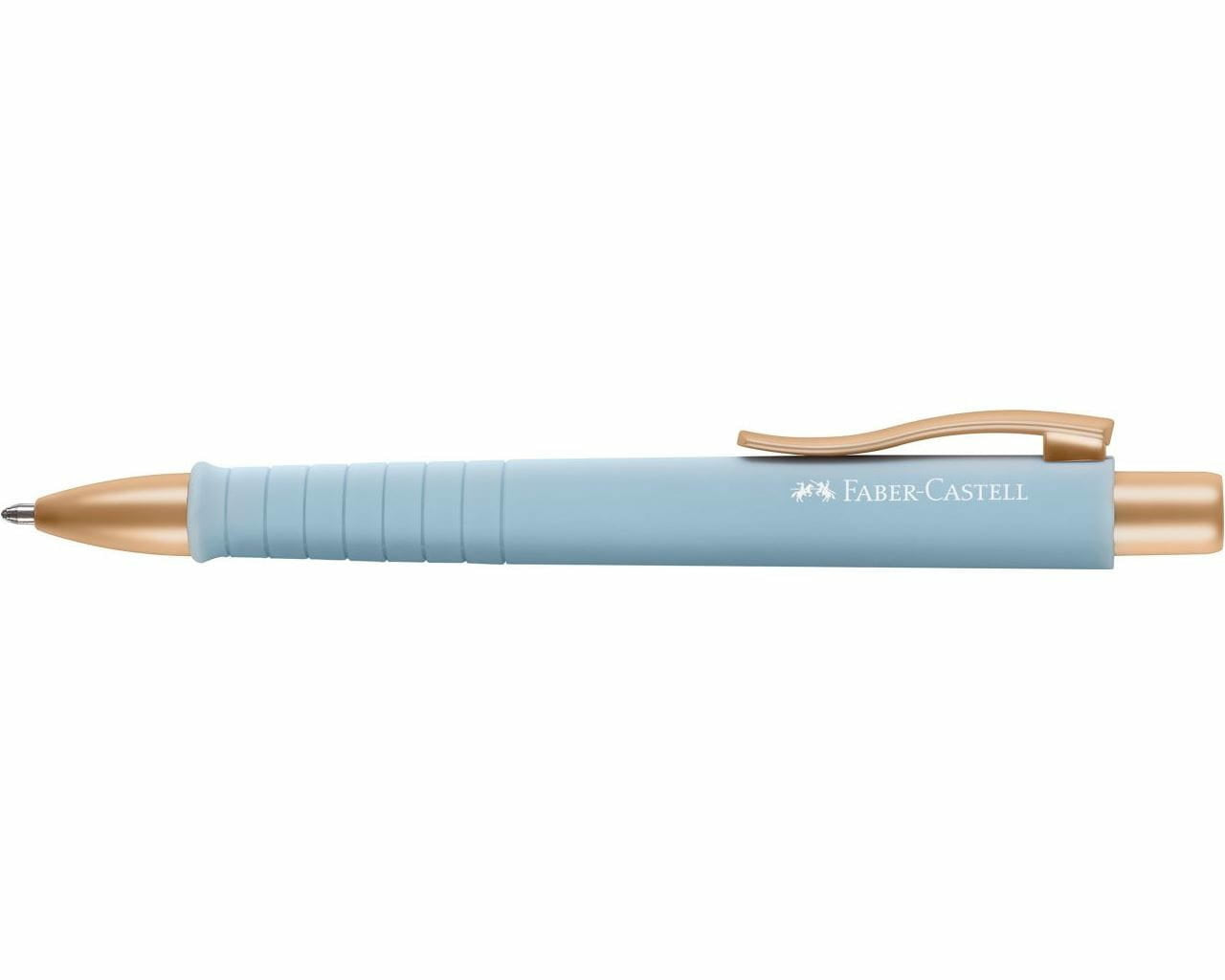 Faber-Castell Poly Ball Kugelschreiber – Blau, XB Spitze, Druckmechanik, Hellblau, dokumentenecht, nachfüllbar
