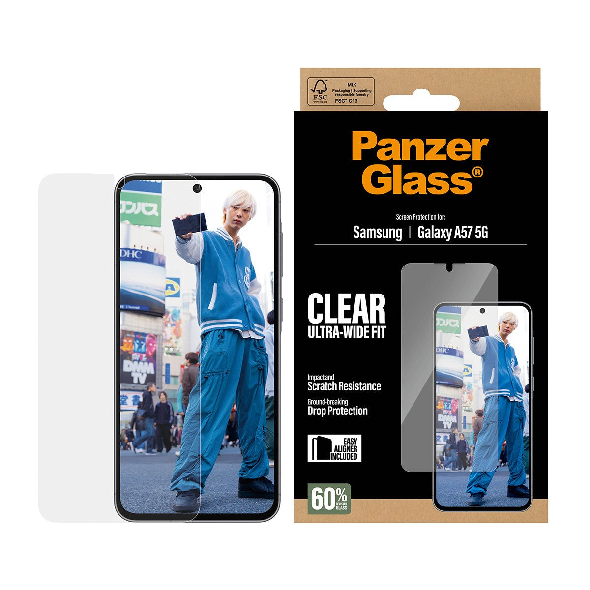 PanzerGlass Displayschutz (Folie), Ultra-Wide Fit – für Galaxy A57 5G
