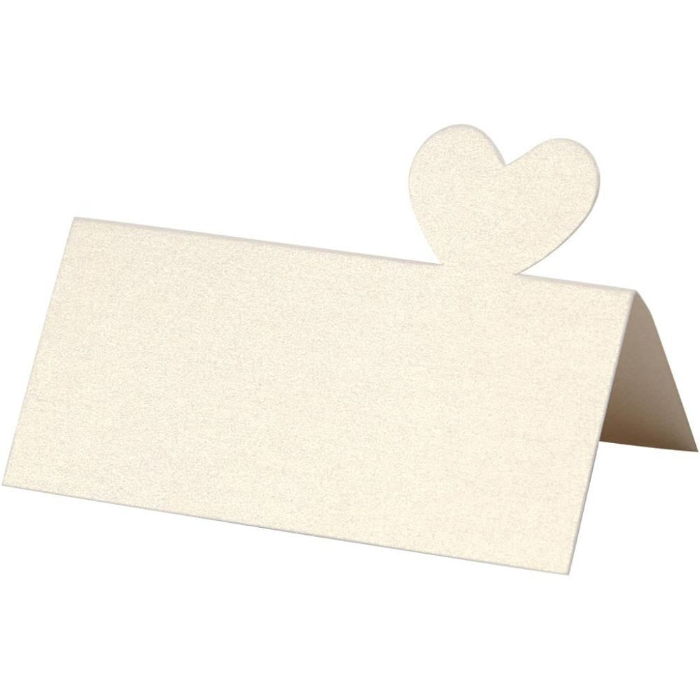 Creativ Company Tischkarten Hochzeit – Weiss – 8 × 8,5 cm – Kunstpapier – 20 Stk