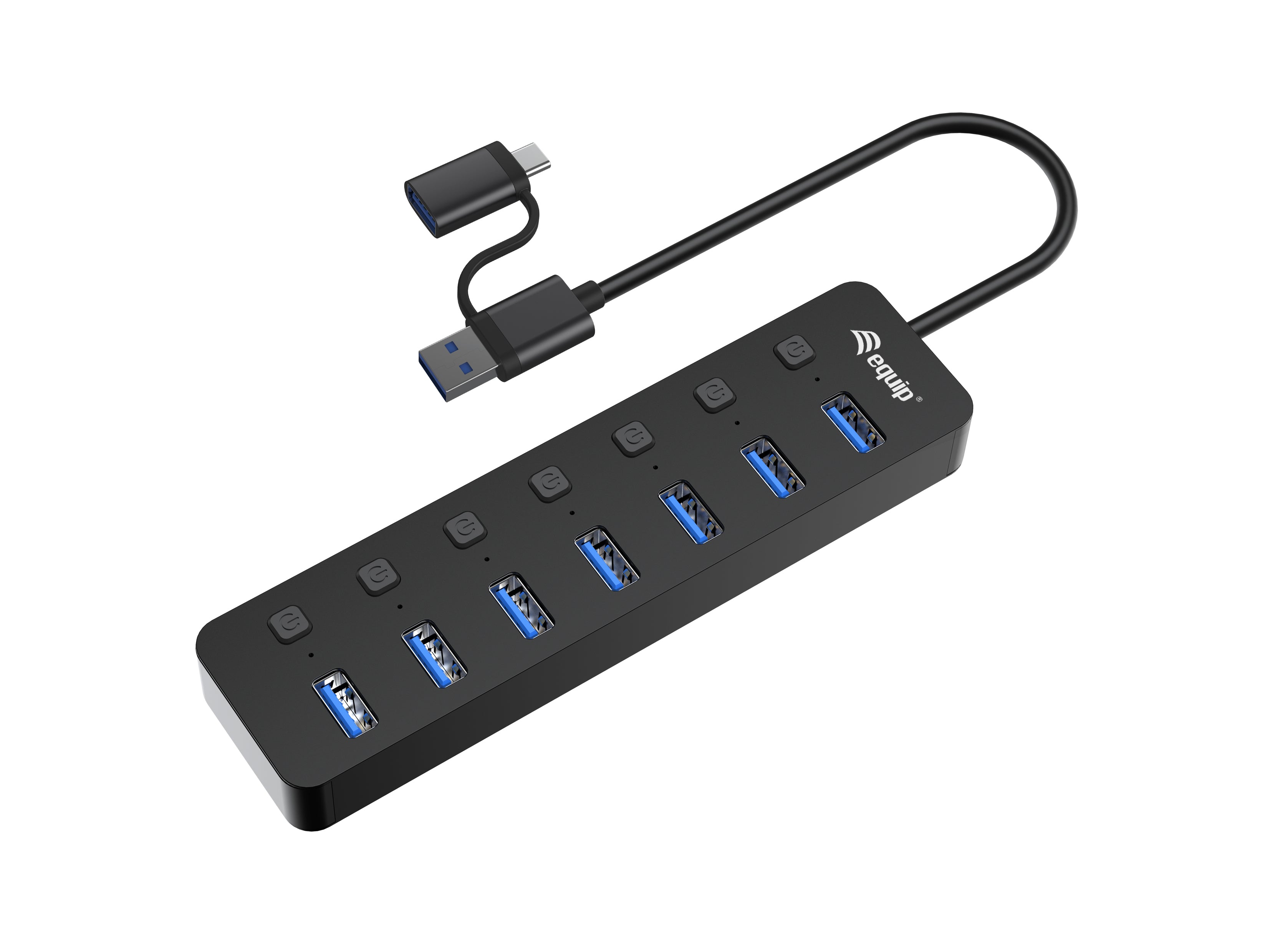 Equip USB-Hub – USB 3.2 Gen 1, 7× USB-A, für Windows/Mac
