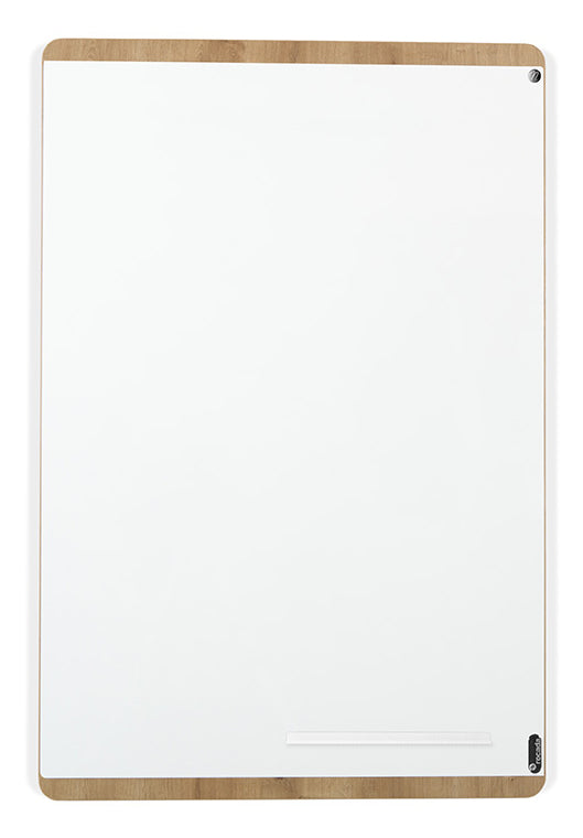 Rocada Whiteboard – 150 × 100 cm, lackierter Stahl, magnetisch, Holzrahmen, Eiche