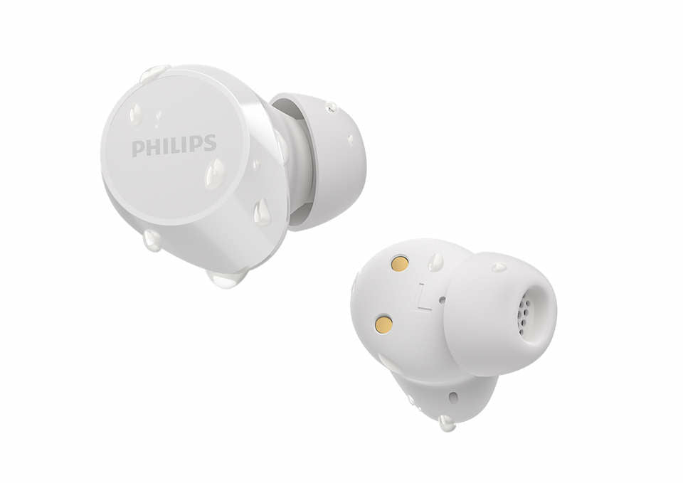 Philips TAT1209WT – True Wireless In-Ear Kopfhörer – Bluetooth – IPX4, Touch-Steuerung – Weiss – bis 18 h