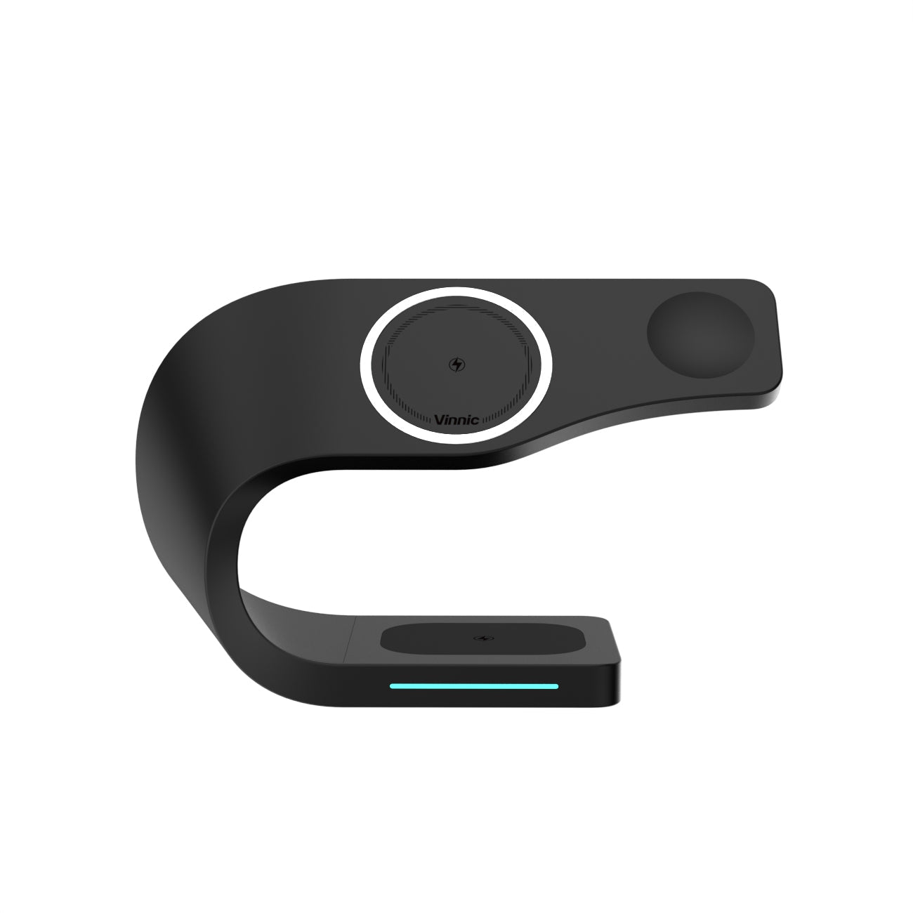 Vinnic DIRAN 4-in-1 Ladeständer – Qi – 15 W/3 W/5 W – magnetisch – für iPhone/Apple Watch/AirPods – Schwarz