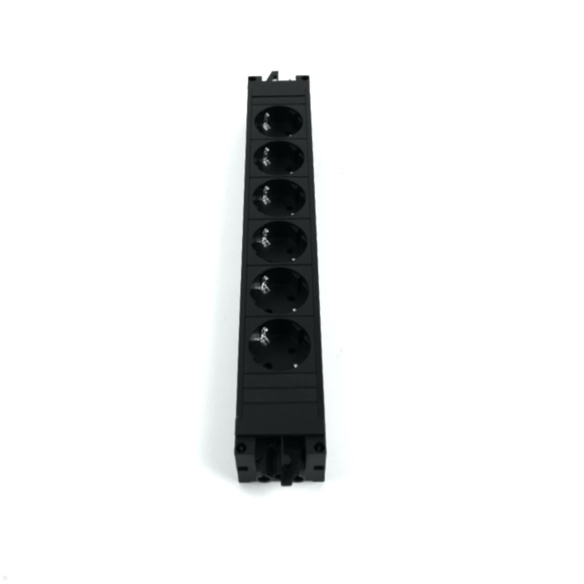 Bachmann 906.12640 – Steckdosenleiste, 6× Schuko (Typ F), ohne Schalter, IP20, schwarz