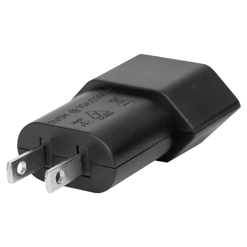 Steffen Reiseadapter Typ A zu Typ C – 2-polig, 10 A, 250 V – Schwarz