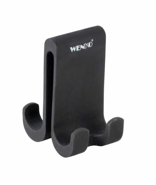 WENKO Haken Verna Duo – Silikon, 5×4,5×9,5 cm, Schwarz