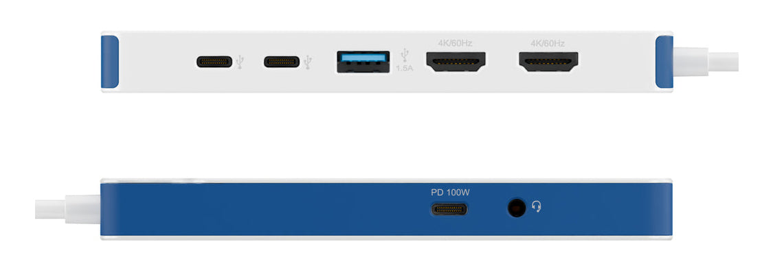 Targus HyperDrive Flex Multiport-Adapter – USB-C, 1× HDMI, 5× USB-A, 100 W PD, microSD, für Windows/Mac