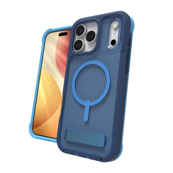 ZAGG Rainier Snap Backcover – für Apple iPhone 17 Pro Max, mit Ständer, Graphen, Blau, bis 7 m Sturzsicher