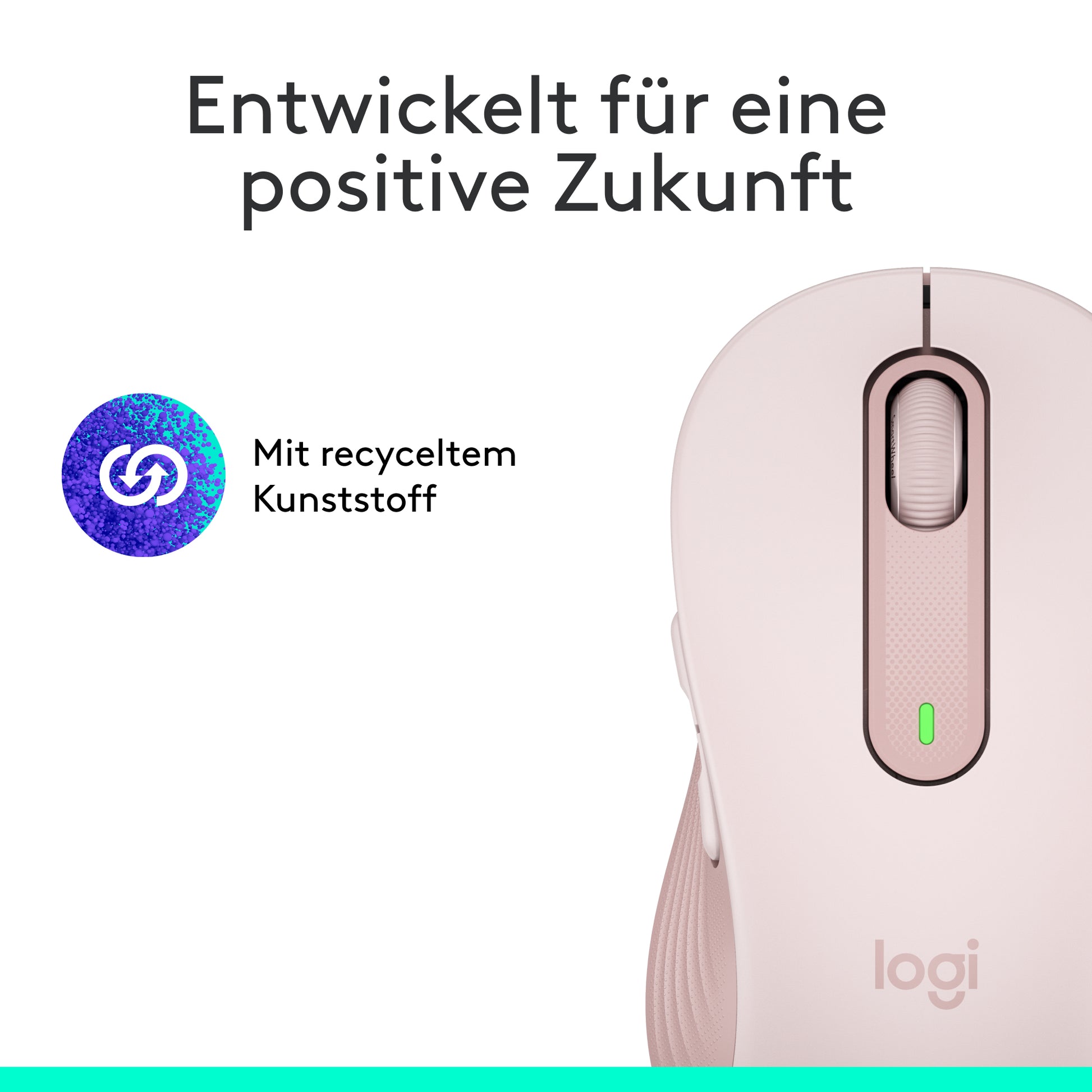 Logitech M650 Maus – kabellos, für Rechtshänder, Handflächengrösse M, Rosa