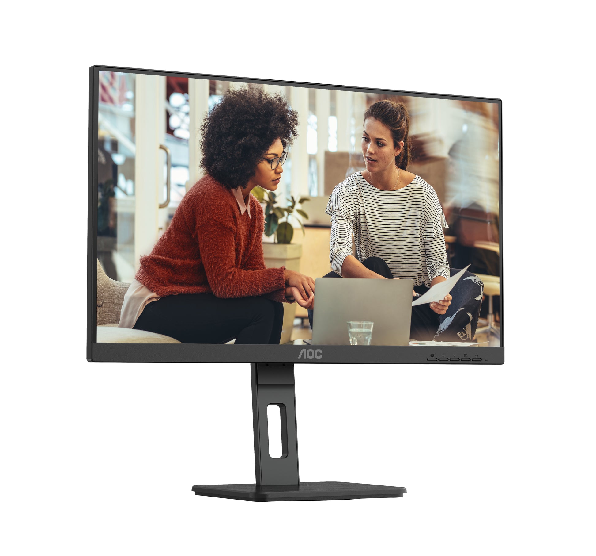 AOC U27E3UF – Monitor, 27", 60 Hz, 350 cd/m², Adaptive Sync, Daisy Chain, USB-Hub, VESA 100 × 100, Schwarz