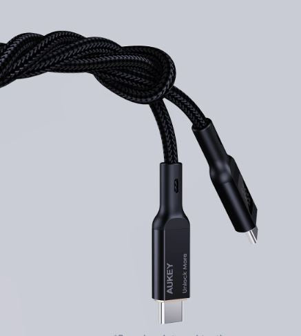 AUKEY USB-C-auf-USB-C-Kabel – USB 2.0 (480 Mbit/s) – 1 m – PD 100 W – LED-Display – für MacBook Pro und mehr