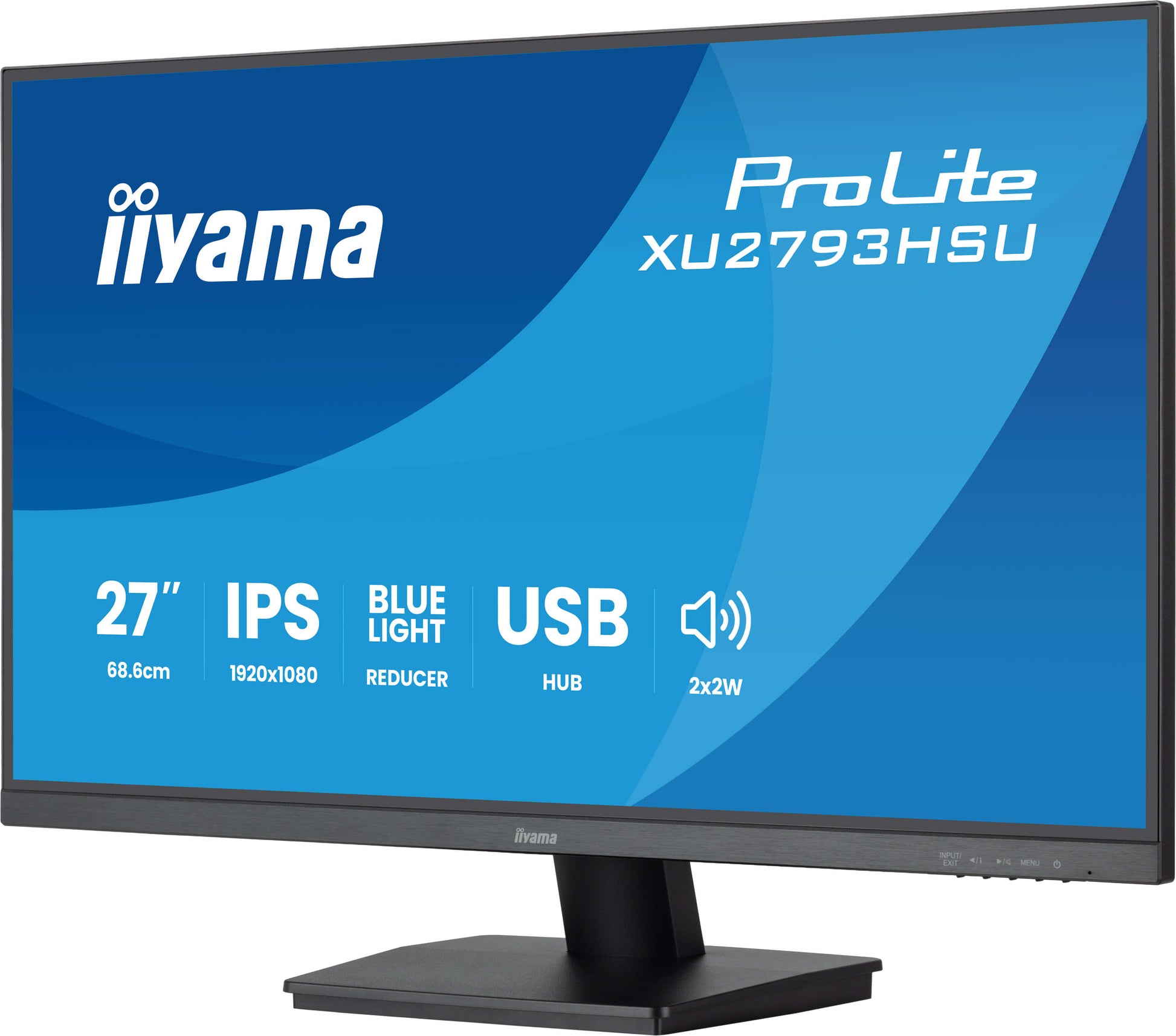iiyama XU2793HSU-B7 – Monitor, 27", IPS-P, 300 cd/m², Integrierte Lautsprecher, HDMI, DisplayPort