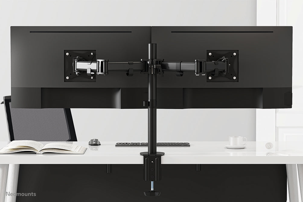 Neomounts NM-D135DBLACK – Monitorarm, Dual, Tischklemme – bis 27", VESA 75 × 75/100 × 100 mm, 8 kg