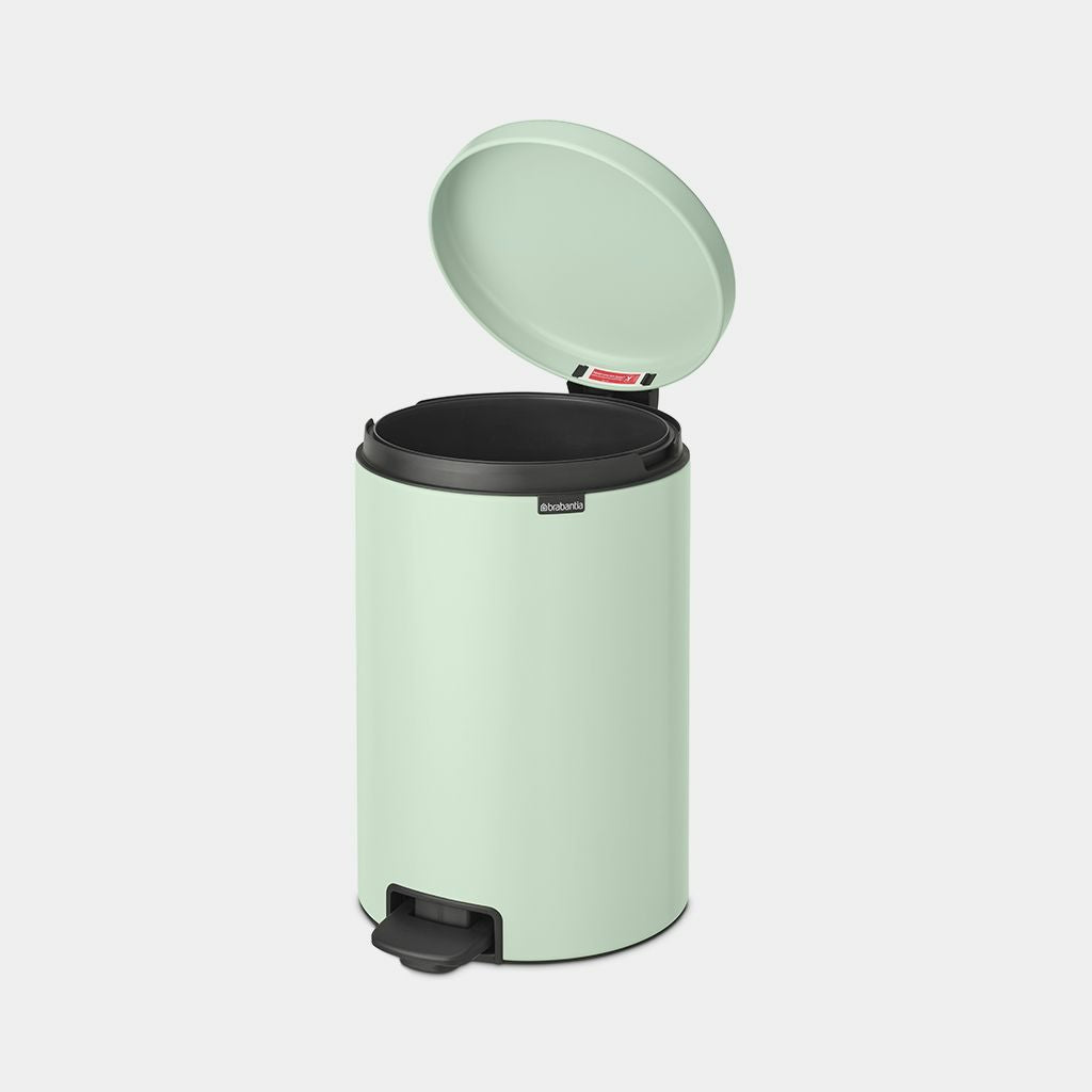Brabantia NewIcon Papierkorb – 20 l, mit Deckel – Stahl, Grün – B × H × T 290 × 467 × 380 mm