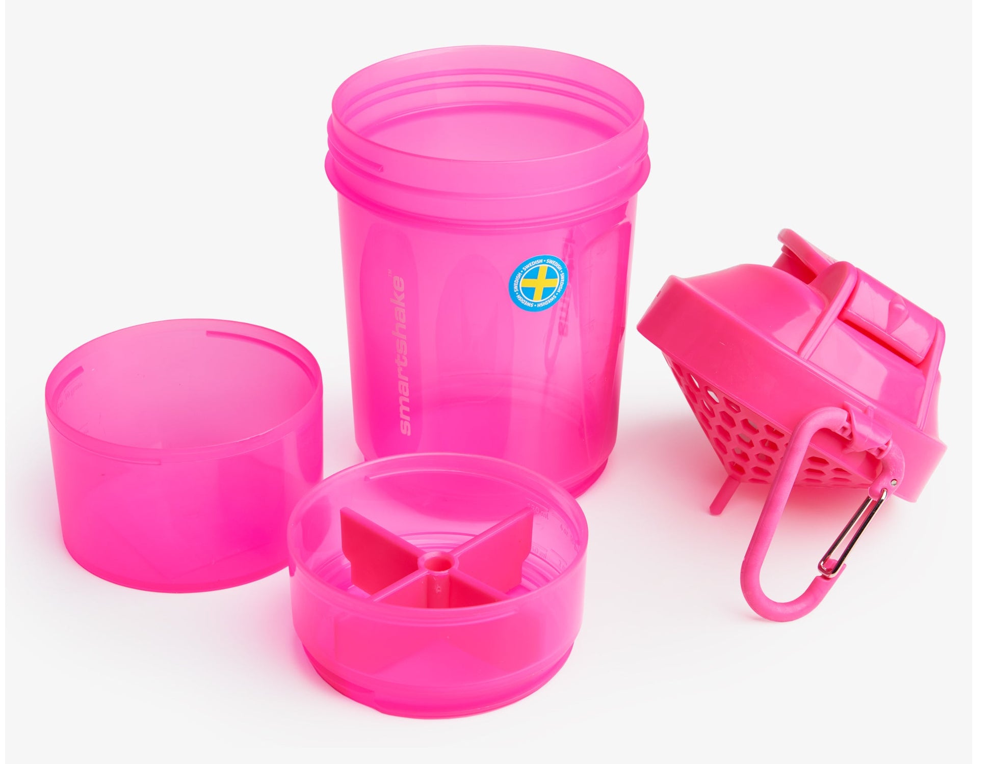 Smartshake Original2GO Trinkflasche 600 ml – Kunststoff, Klappdeckel, Pink
