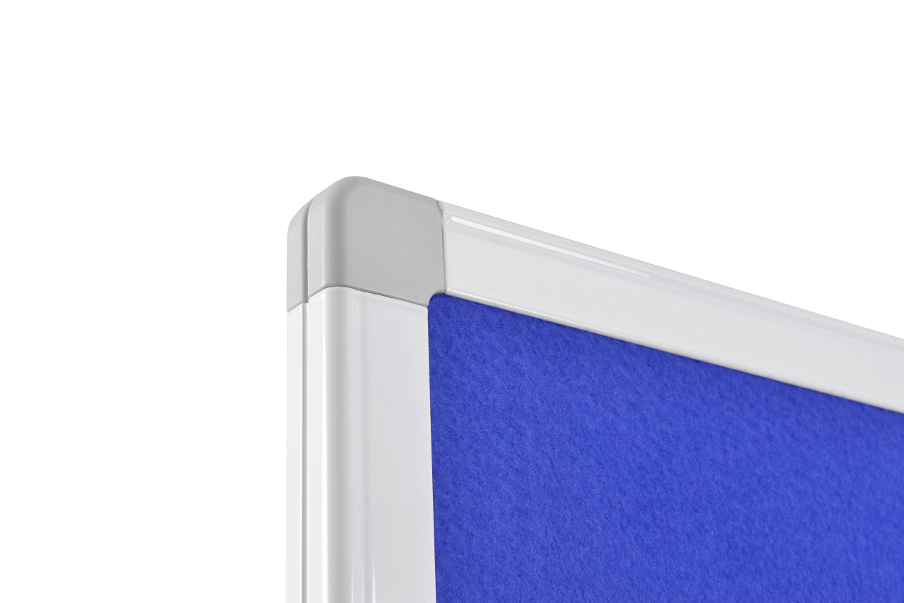 Legamaster Moderationswand Economy – Filz, mit Rollen, doppelseitig – 120 × 150 cm – Blau, Alurahmen