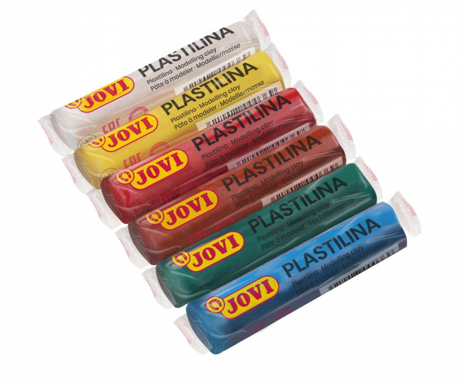 Jovi Knetmasse (weichbleibend), Mehrfarbig, 6 × 15 g, 6 Stk.