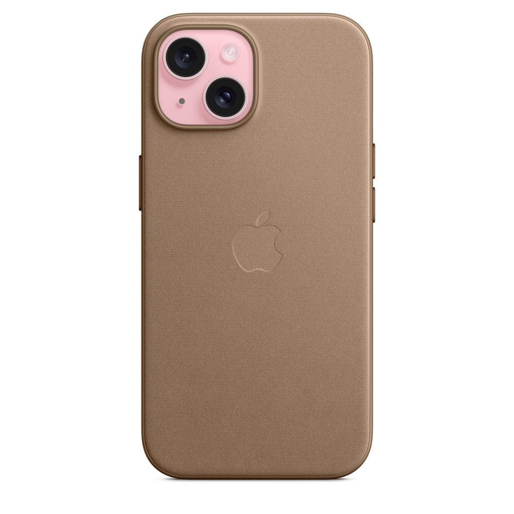 Apple Backcover FineWoven – für Apple iPhone 15 – Taupe – Feintwill – MagSafe-kompatibel