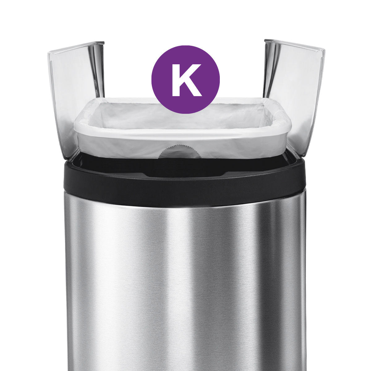simplehuman Kehrichtsack für Code K – 45 L, mit Zugband, PE, Weiss, 708 × 619 mm, 100 Stk