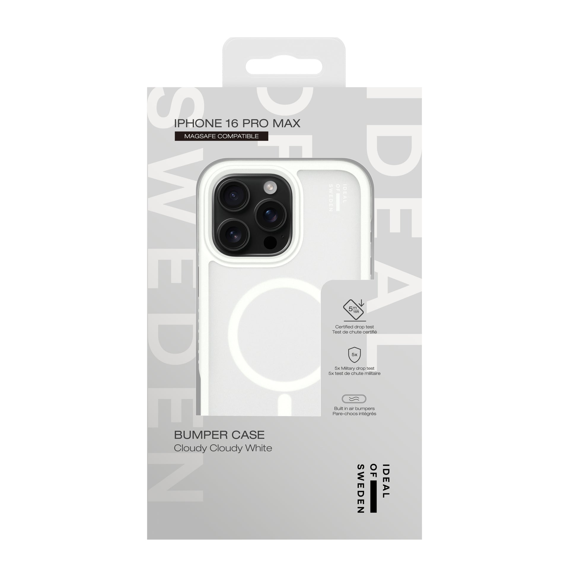 Ideal of Sweden – Backcover – für Apple iPhone 16 Pro Max – Cloudy White – Kunstleder – MagSafe-kompatibel