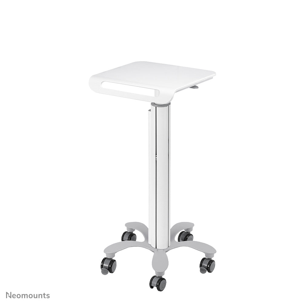 Neomounts Boden-Prospektständer Mobile Laptop Cart – mit Rollen, Silber/Weiss