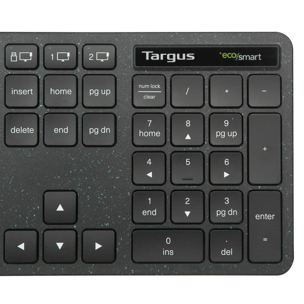 Targus ECOSMART – Tastatur, kabellos, UK-Layout (EN), Fullsize (mit Ziffernblock)