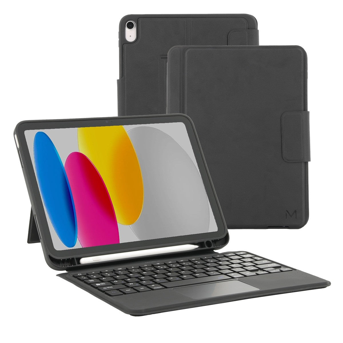 Mobilis Tastatur-Case für iPad 10,9" (10. Gen.) – Bluetooth, AZERTY, stossfest bis 0,9 m – Schwarz