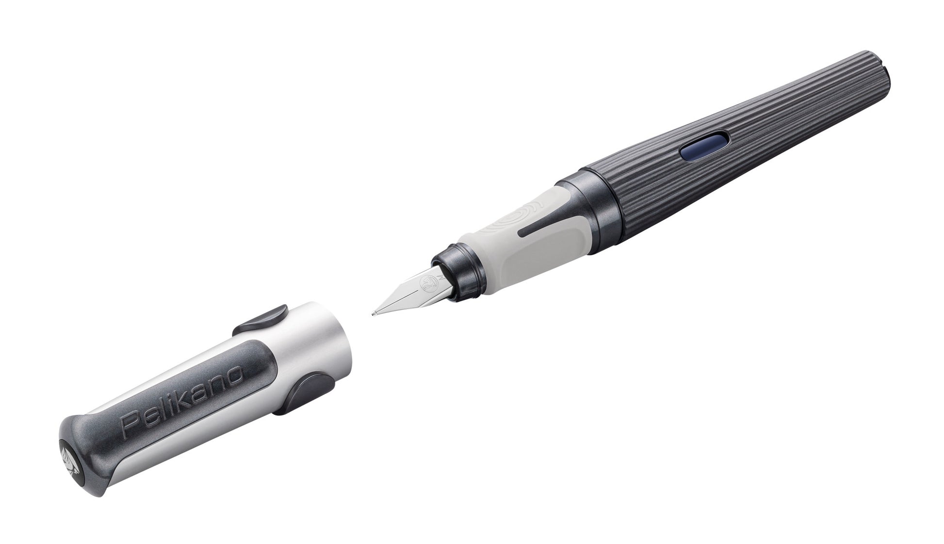 Pelikano Structure Grau – Federspitze M – für Rechtshänder – Grau, Blau – Patronen