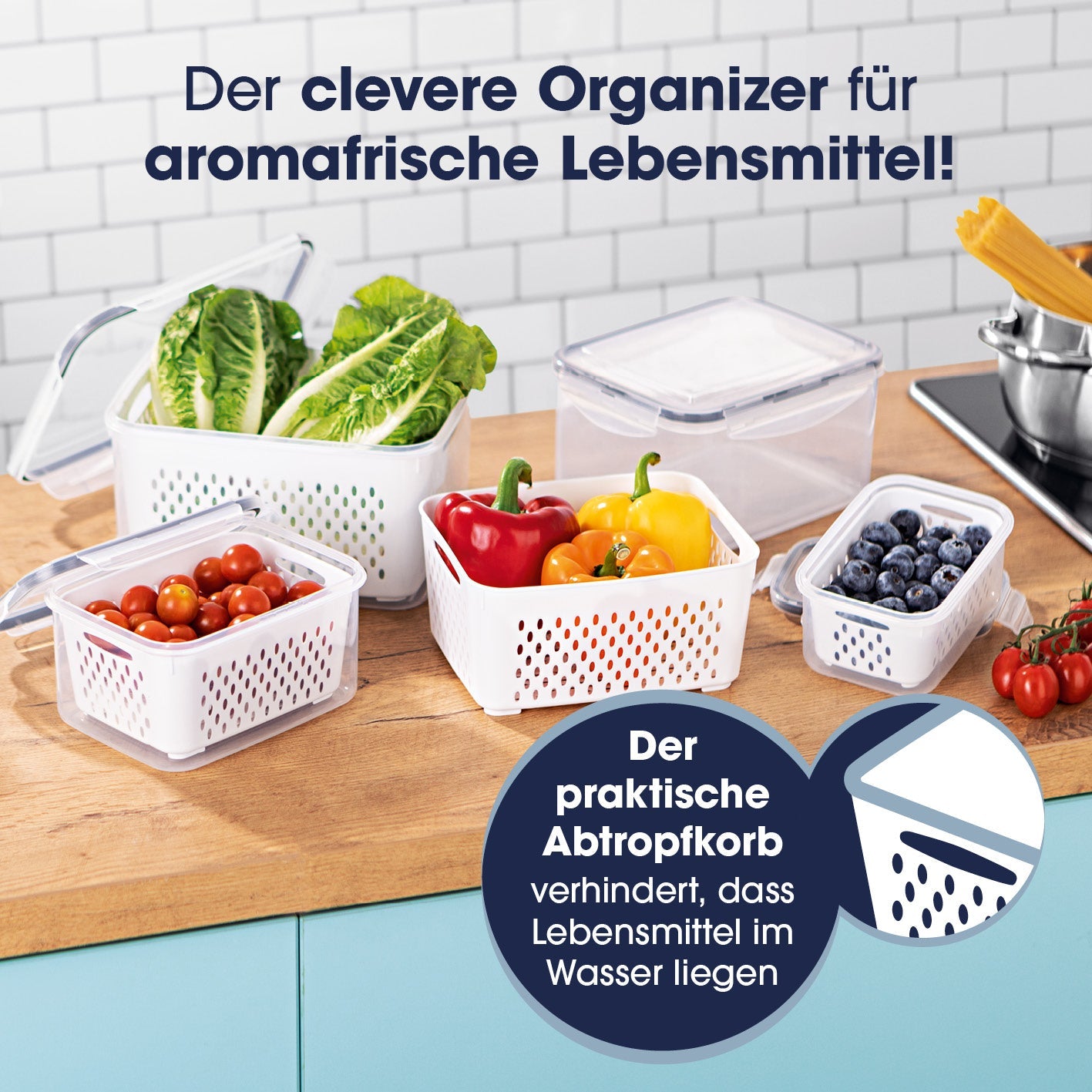 Gourmetmaxx Vorratsdose 4 l, 21 × 25 × 14,5 cm, Polypropylen (PP)/Silikon, 12-teilig (4 Dosen)