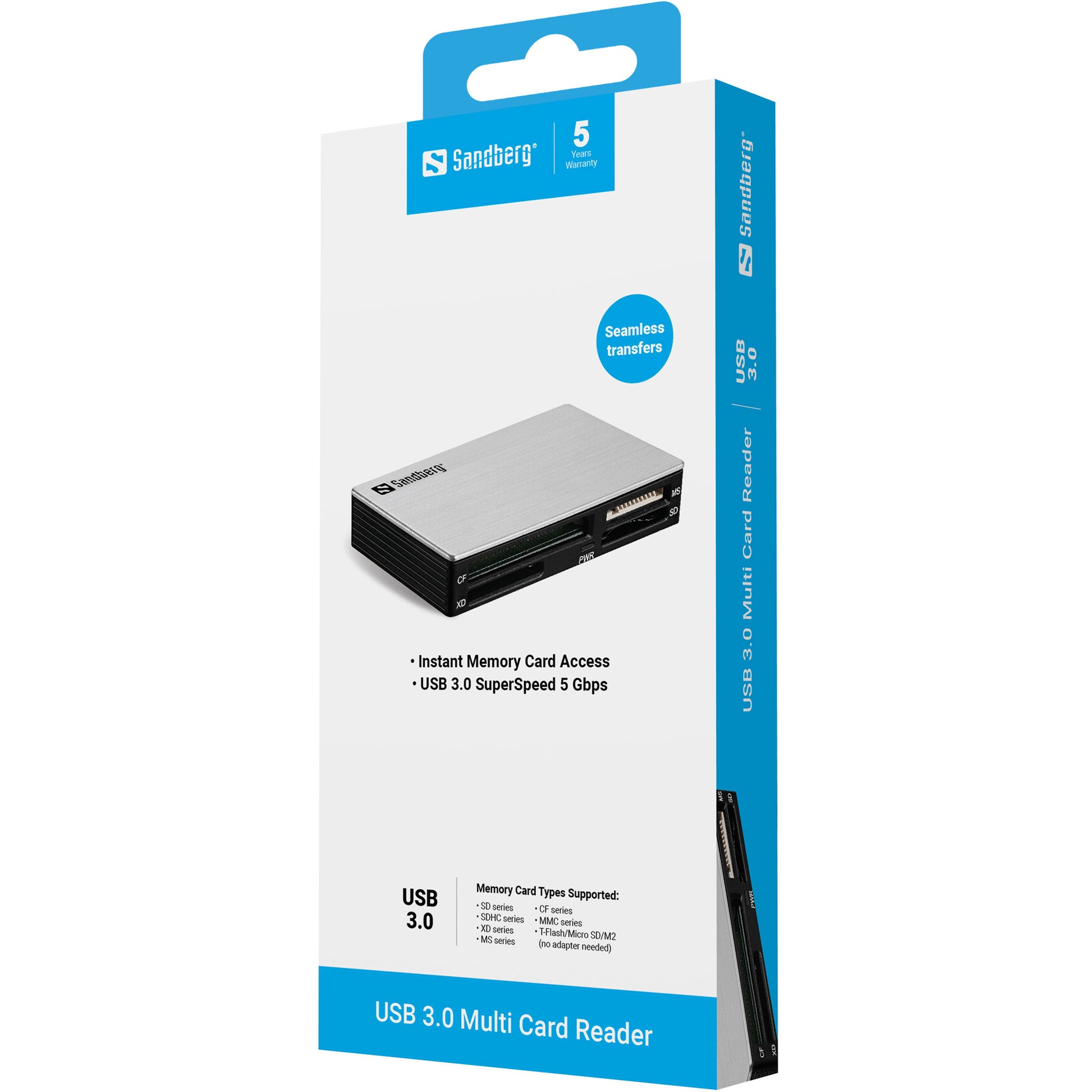 Sandberg Multi-Kartenleser – CF/SD/microSD, USB 3.2 Gen 1 (5 Gbit/s), 0,5 m