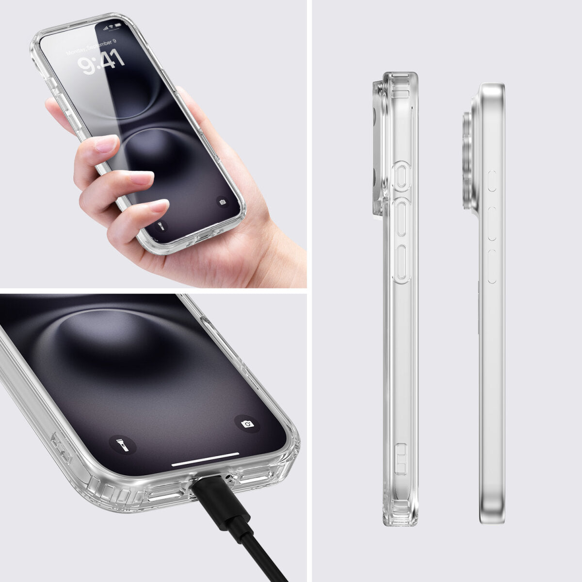 4smarts 360° Premium Backcover – für Apple iPhone 17 Pro Max, Transparent, Displayschutz, Montagerahmen