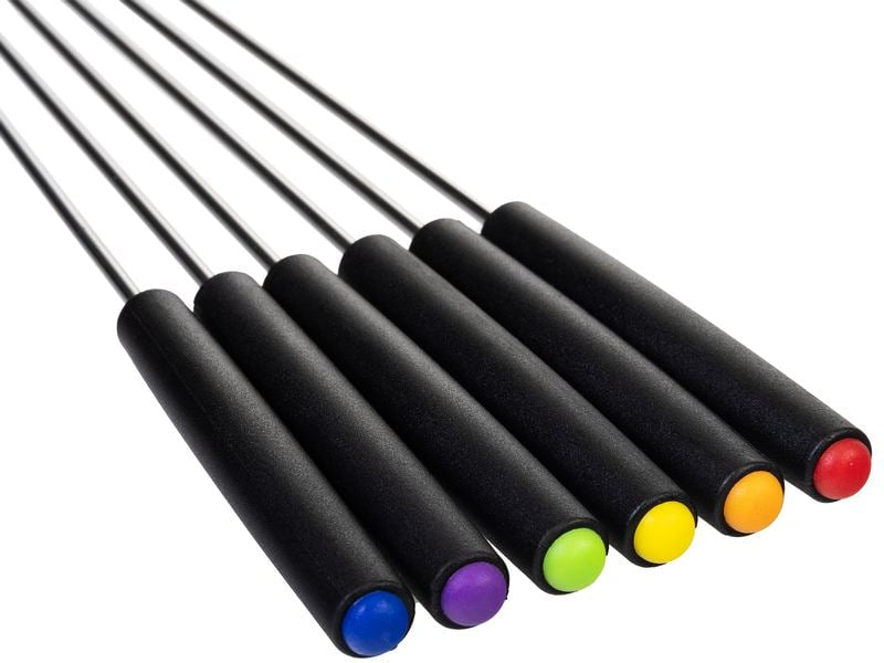Furber. Furber Fondue-Set Alpy – Edelstahl, 1,3 l, 6 Gabeln, elektrisch – schwarz/weiss