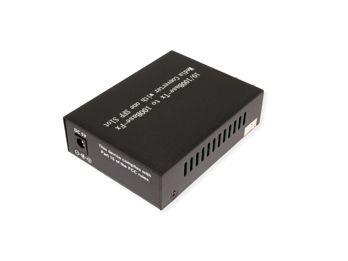 VALUE Medienkonverter – RJ-45 zu LC, 100 Mbit/s, Multimode, bis 500 m, 1× RJ-45/1× LC – Schwarz