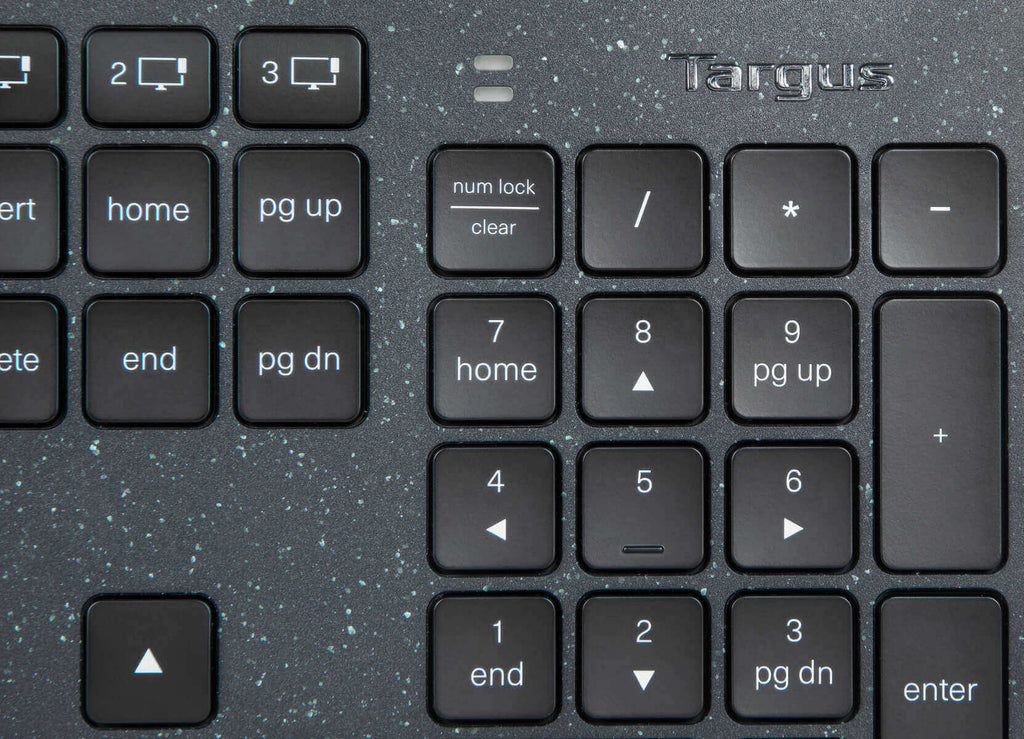 Targus EcoSmart Energy Harvesting – Tastatur – Schere – Bluetooth & 2,4 GHz – beleuchtet – QWERTY (Nordic)
