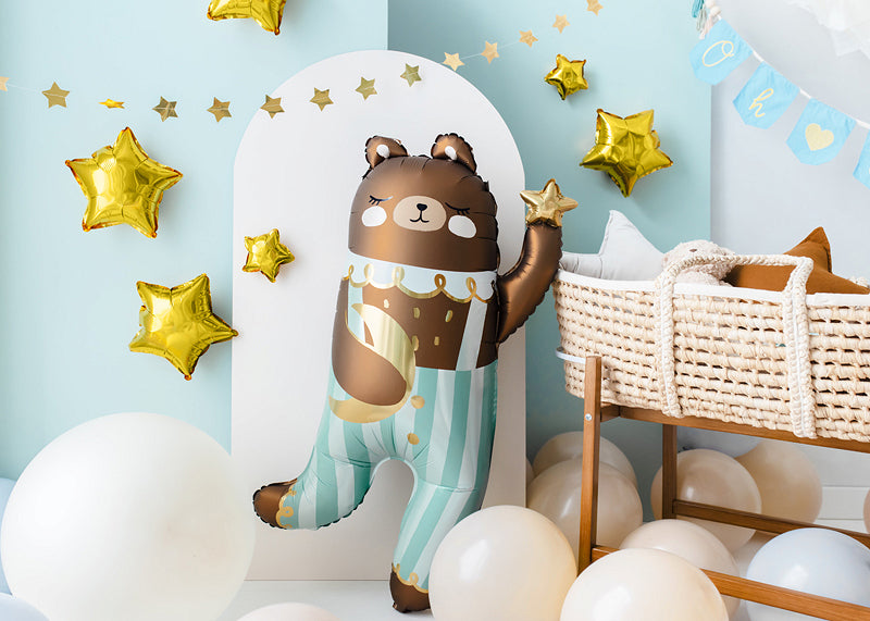 PartyDeco Folienballon Bär – Mehrfarbig – 72 × 104 cm – 1 Stk