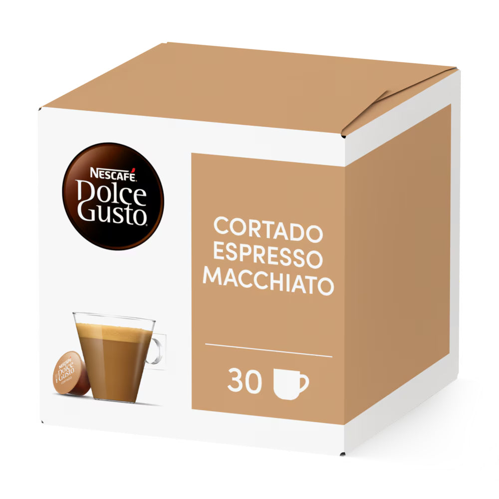 Nescafé Cortado – Kapseln für Dolce Gusto – Espresso, Intensität 8, Mandel, 30 Kapseln