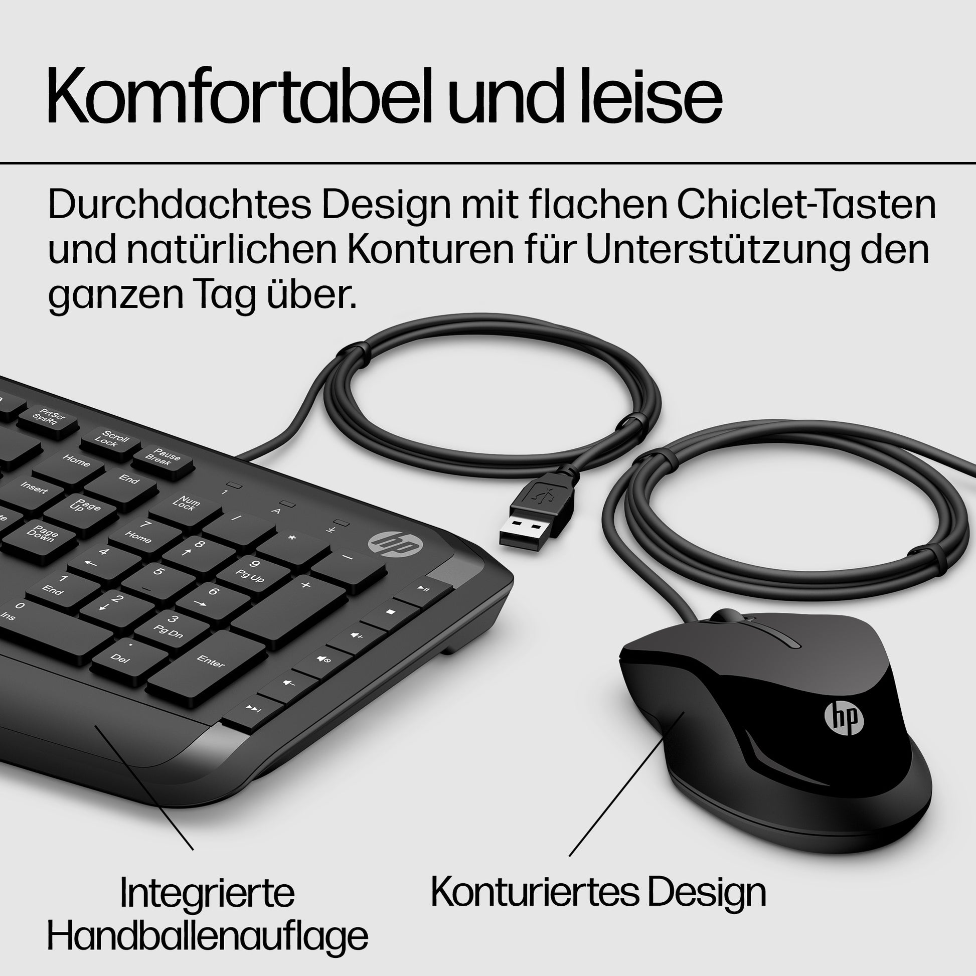 HP Pavilion 200 – Tastatur- und Maus-Set – Kabelgebunden – QWERTZ (DE) – Schwarz