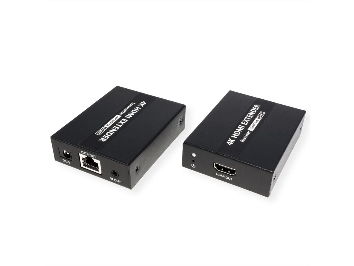 VALUE HDMI Extender-Set, über Cat6a, 1× HDMI In / 1× HDMI Out, 4K@30 Hz, 40 m, HDR, HDCP, Schwarz