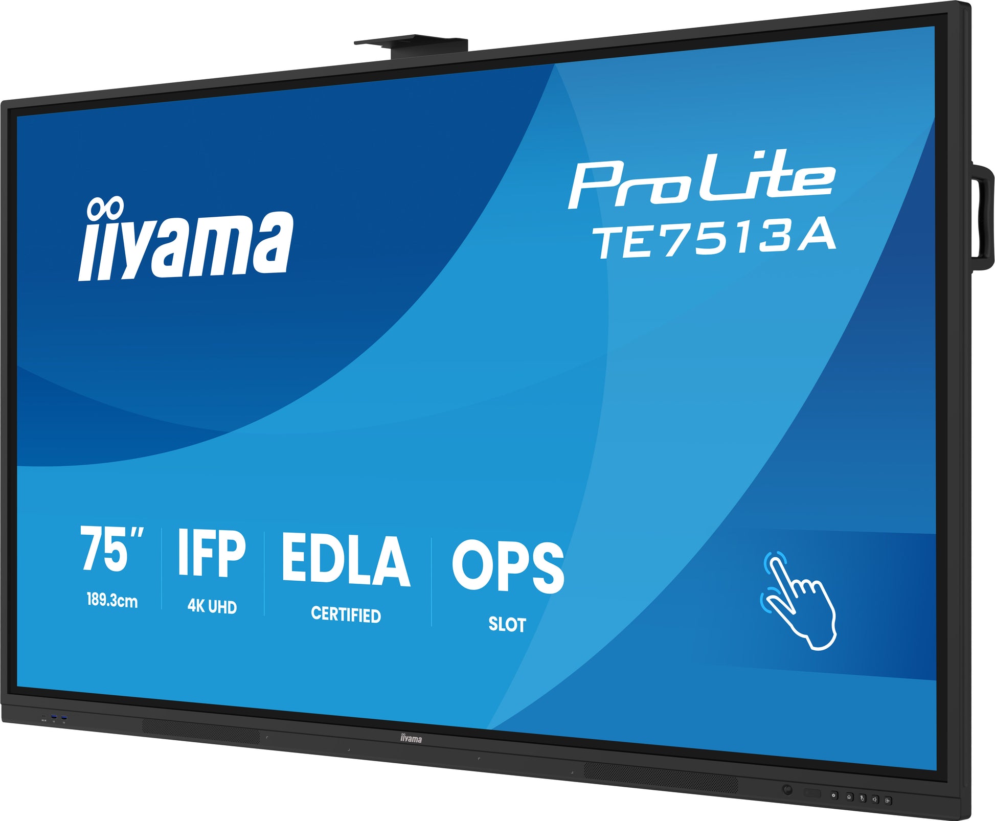 iiyama TE7513A-B2AG – 75" Touch, 3840 × 2160 (4K), IPS, USB-C 100 W, LAN